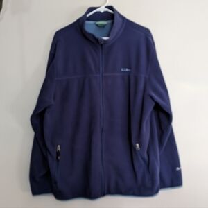L.L. Bean Polartec Blue Zip Fleece Hooded Jacket